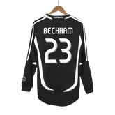 Real Madrid BECKHAM #23 Langarm-Auswärts-Fußballtrikot Retro 2006/07
